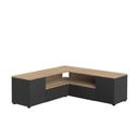 Czarna szafka pod TV w dekorze dębu 130x46 cm Angle – TemaHome