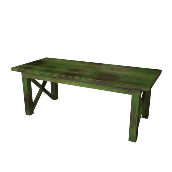 Zielony stolik z litego drewna sosnowego Ricco