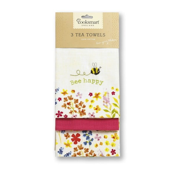 Zestaw ścierek i rękawicy kuchennej 4 szt. Bee Happy – Cooksmart ®-image-4