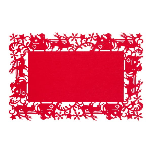 Czerwona mata stołowa Clayre & Eef Christmas Time, 45x30 cm