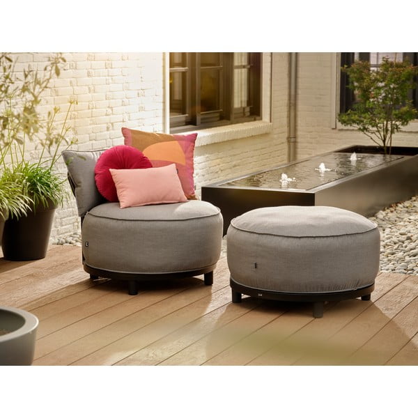 Jasnoszary tapicerowany fotel ogrodowy Emma – Hartman-image-4