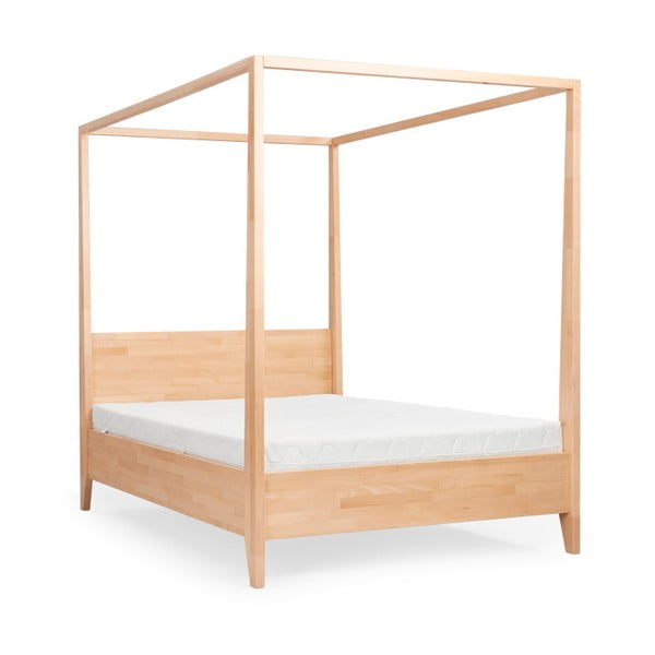 Łóżko 2-osobowe z litego drewna bukowego SKANDICA Canopy, 140x200 cm