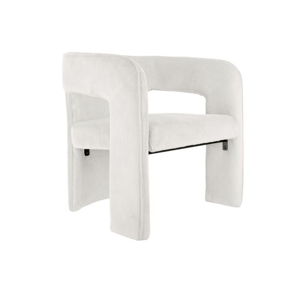 Biały sztruksowy fotel Vigor – Leitmotiv