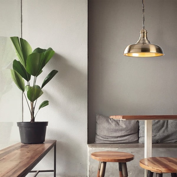 Lampa wisząca w kolorze złota z metalowym kloszem ø 32 cm Rosea – Opviq lights-image-1