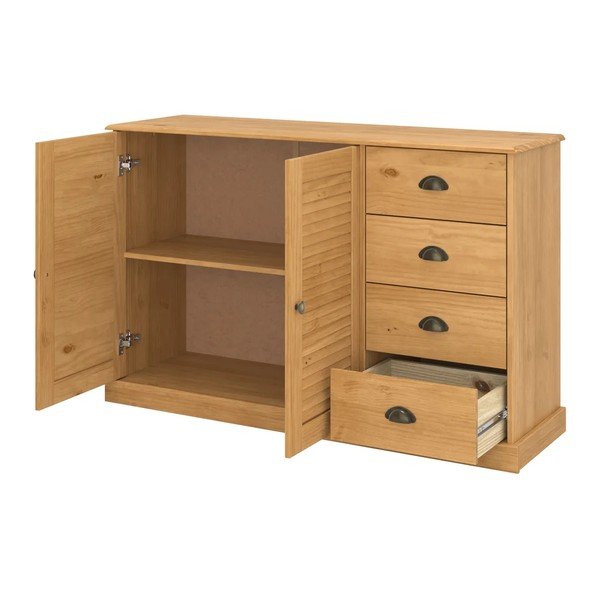 Komoda z litego drewna sosnowego w jasnym naturalnym kolorze 125x80x38 cm Edith – Støraa-image-3