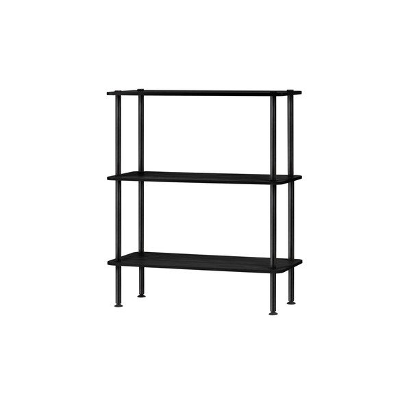 Czarny regał w dekorze dębu 80x90,5x35 cm Teidi – noo.ma