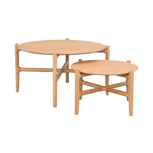 Naturalny stolik z drewna dębowego Rowico Holton, ø 80 cm-image-3
