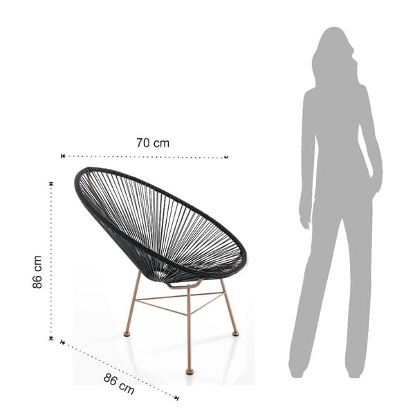 Czarny fotel ogrodowy ze sztucznego rattanu Numana – Tomasucci-image-3