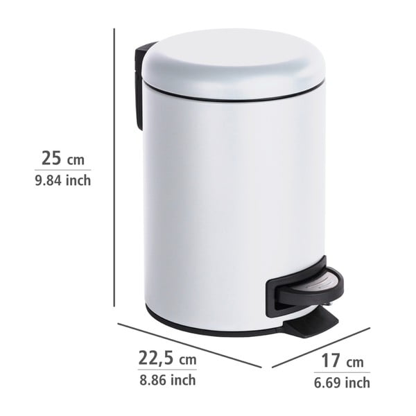 Biały kosz na śmieci Wenko Leman, 3 l-image-2