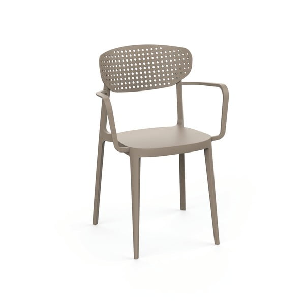 Jasnobrązowe plastikowe krzesło ogrodowe Aire – Rojaplast
