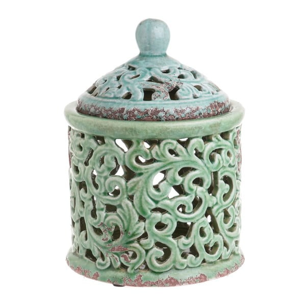 Zielony pojemnik ceramiczny InArt Ngana