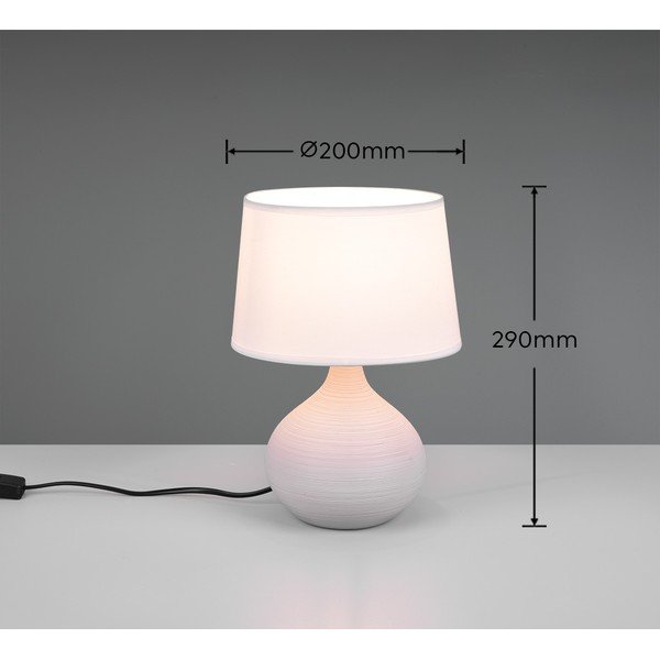 Biało-brązowa lampa stołowa z ceramiki i tkaniny Reality Martin, wys. 29 cm-image-3