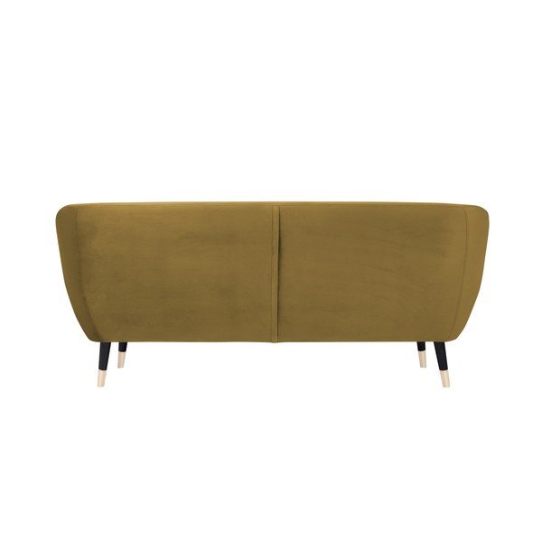 Musztardowa sofa z czarnymi nogami Mazzini Sofas Amelie, 188 cm-image-4