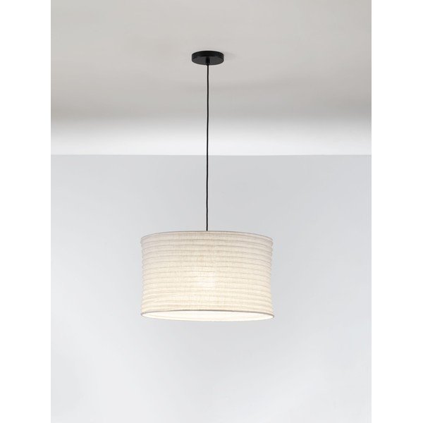 Biała lniana lampa wisząca ø 50 cm Linnet – Nova Luce-image-2
