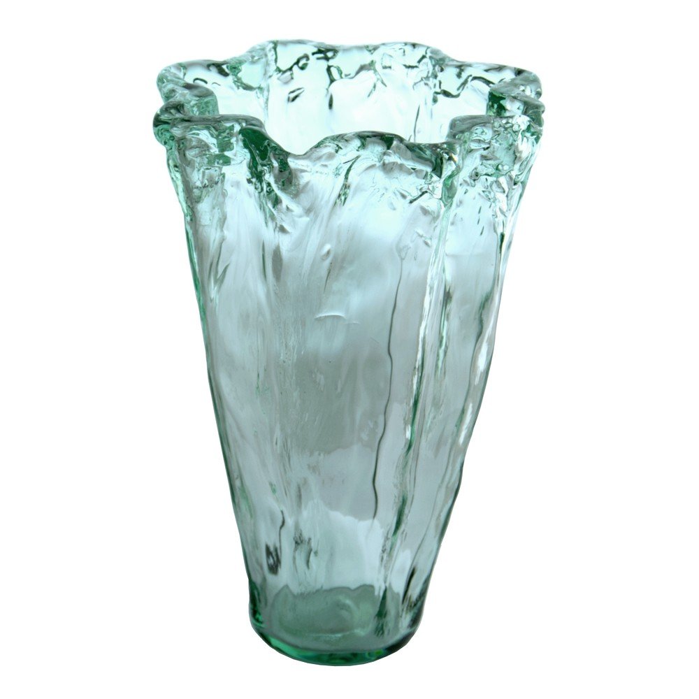 Niebieski wazon ze szkła z recyklingu (wysokość 30 cm) Pandora – Ego Dekor
