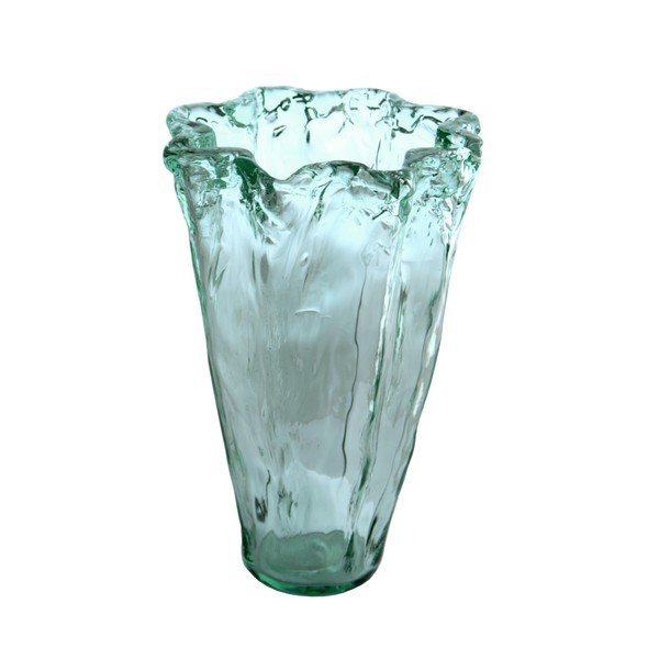Niebieski wazon ze szkła z recyklingu (wysokość 30 cm) Pandora – Ego Dekor