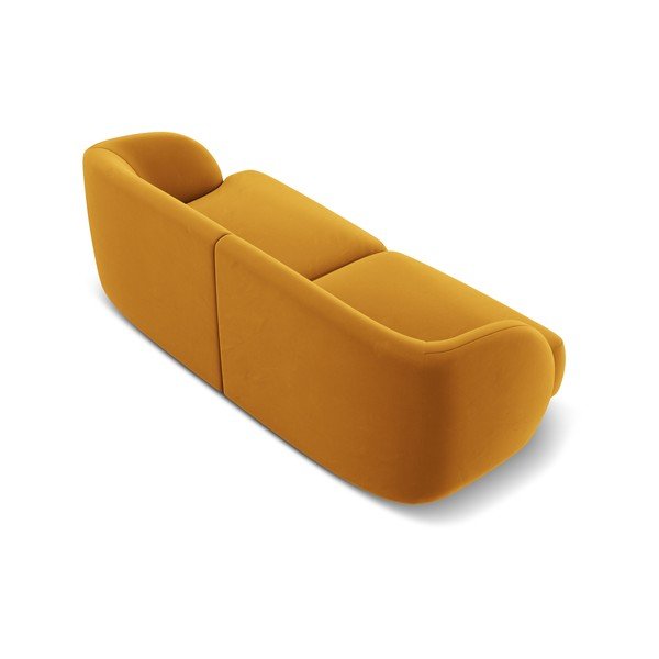 Musztardowa aksamitna sofa 184 cm Miley  – Micadoni Home-image-3