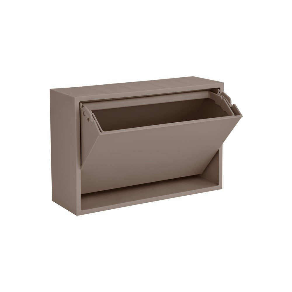 Jasnobrązowy ścienny kosz na śmieci z plastiku z recyklingu Mini Box – ReCollector