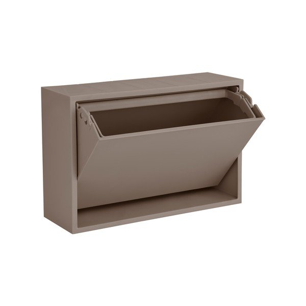 Jasnobrązowy ścienny kosz na śmieci z plastiku z recyklingu Mini Box – ReCollector