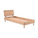 Łóżko jednoosobowe z litego drewna dębowego ze stelażem 90x200 cm w naturalnym kolorze Forrest – Vipack