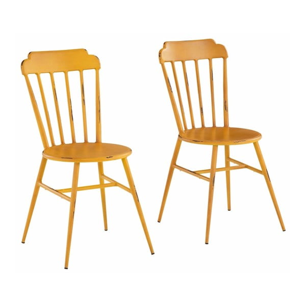 Zestaw 2 żółtych krzeseł bukowych Støraa Toledo