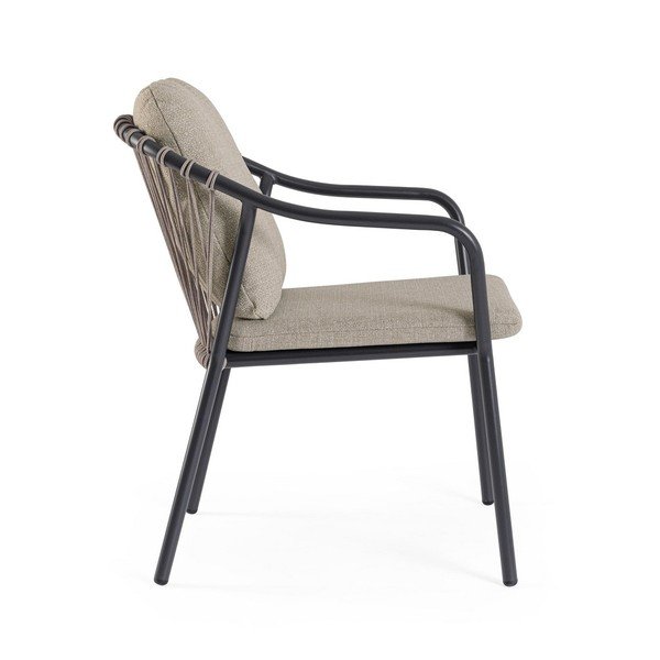 Jasnobrązowe metalowe krzesło ogrodowe Edvige – Bizzotto-image-3