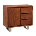 Komoda z litego drewna akacjowego w ciemnym naturalnym kolorze 92x82x40 cm Simla – Premier Housewares