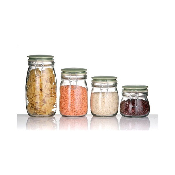 Szklany słoik na żywność z zielonym wieczkiem Premier Housewares, 1,5 l-image-1