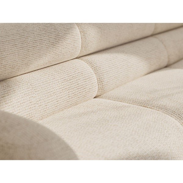 Kremowa sofa z tkaniny szenilowej 220 cm Neo – Micadoni -image-4