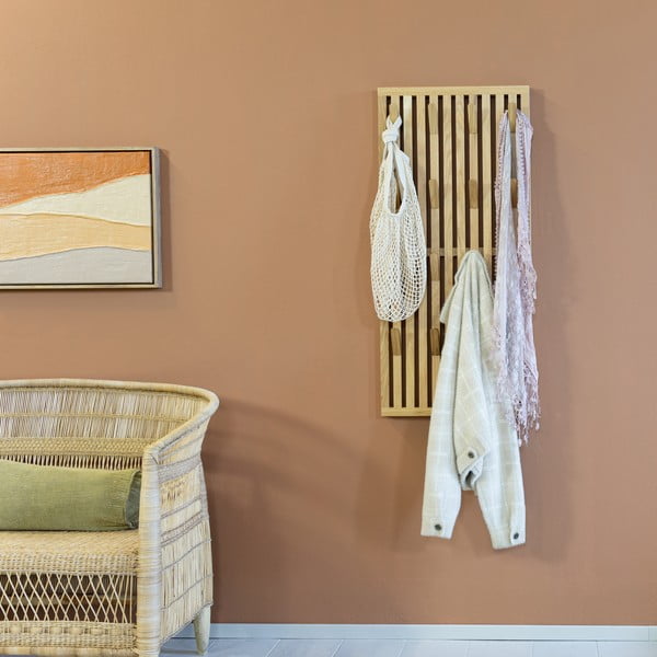 Panel z wieszakami do przedpokoju z litego drewna dębowego w naturalnym kolorze 46x100x8 cm Parco – Spinder Design-image-4