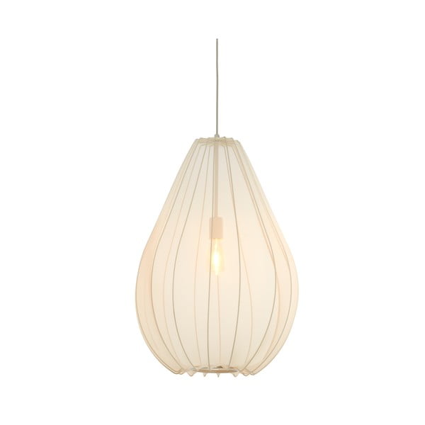 Beżowa lampa wisząca z tekstylnym kloszem ø 50 cm Itela – Light & Living