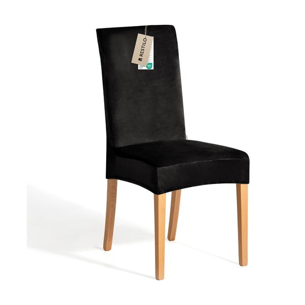 Czarny elastyczny pokrowiec na krzesło 48 cm Sento – Restilo-image-2