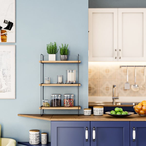 Wielopoziomowa półka w dekorze dębu 40 cm Pulalis – Kalune Design-image-2