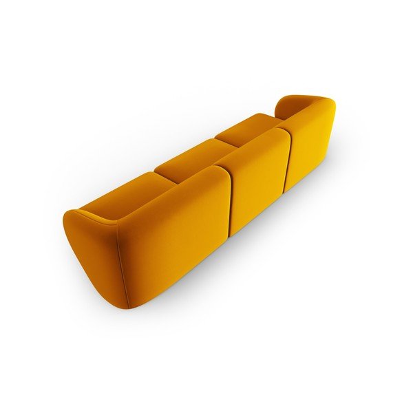 Musztardowa aksamitna sofa 266 cm Paolo – Milo Casa-image-3