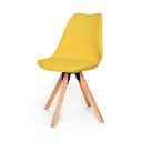Zestaw 2 żółtych krzeseł z konstrukcją z drewna bukowego Bonami Essentials Gina