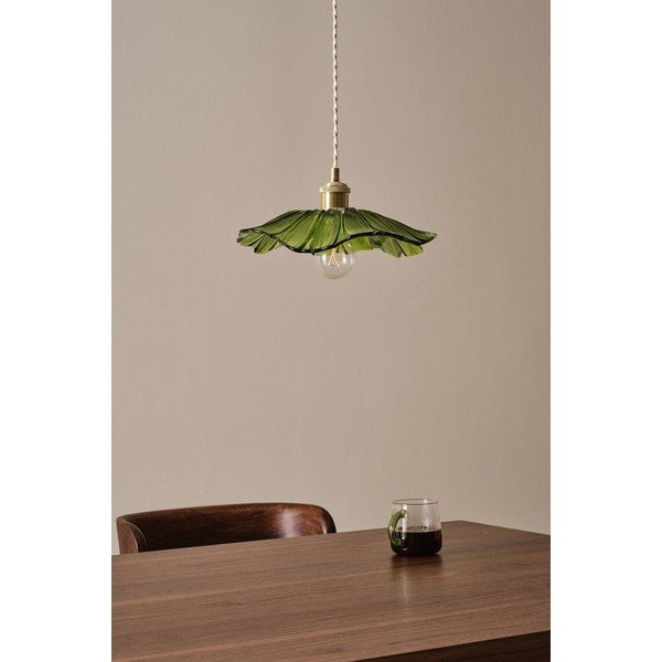 Zielona/w kolorze złota szklana lampa wisząca ø 30 cm Nugget – Jotex-image-2