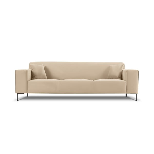 Beżowa aksamitna sofa Cosmopolitan Design Siena
