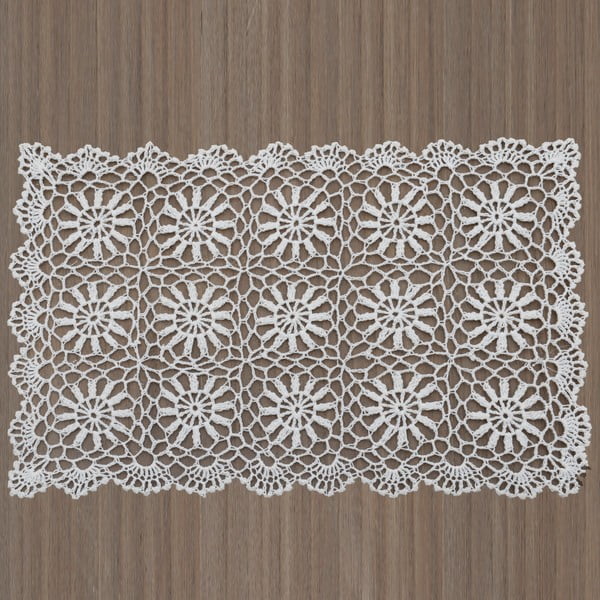Biała koronkowa mata stołowa InArt, 30x45 cm
