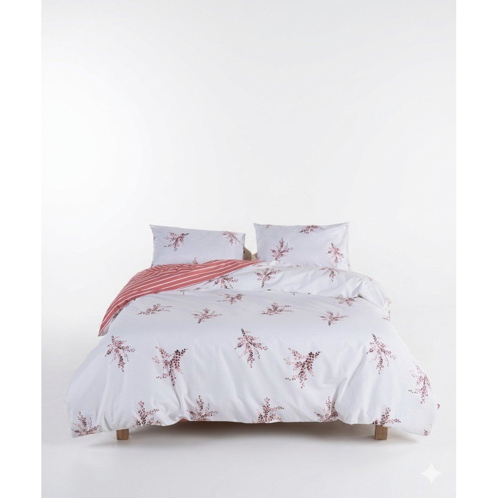 Biało-różowa pościel dwuosobowa z bawełny renforcé 240x220 cm Breeze Floral – Mila Home Luxury