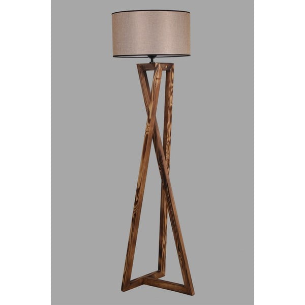 Brązowa lampa stojąca z tekstylnym kloszem (wysokość 149 cm) Maçka – Opviq lights-image-2