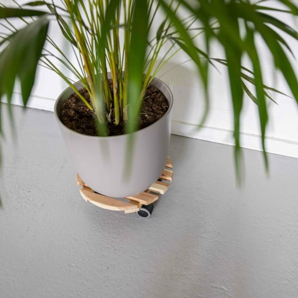 Drewniany kwietnik na kółkach ø 29 cm (wysokość 8 cm) Indoor – Esschert Design-image-1