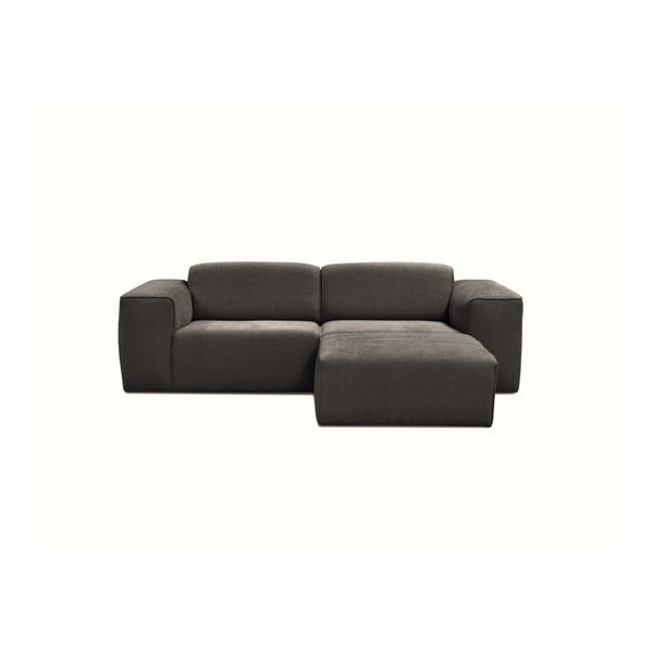 Grafitowa sofa 3-osobowaz pufem Cosmopolitan Design Phoenix