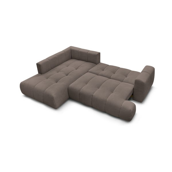 Szarobrązowy rozkładany/ze schowkiem narożnik (lewostronny/w kształcie litery L) Fuji – Bobochic Paris-image-4