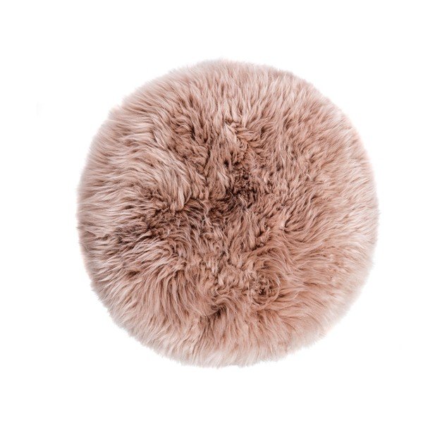 Stołek z beżowym siedziskiem z owczej skóry Royal Dream, ⌀ 36 cm-image-1