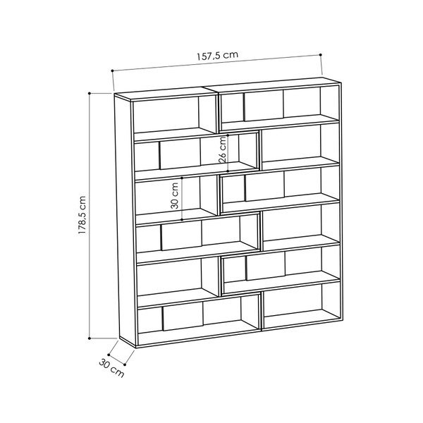 Narożna biblioteczka w dekorze dębowego drewna Molly N 4-image-2