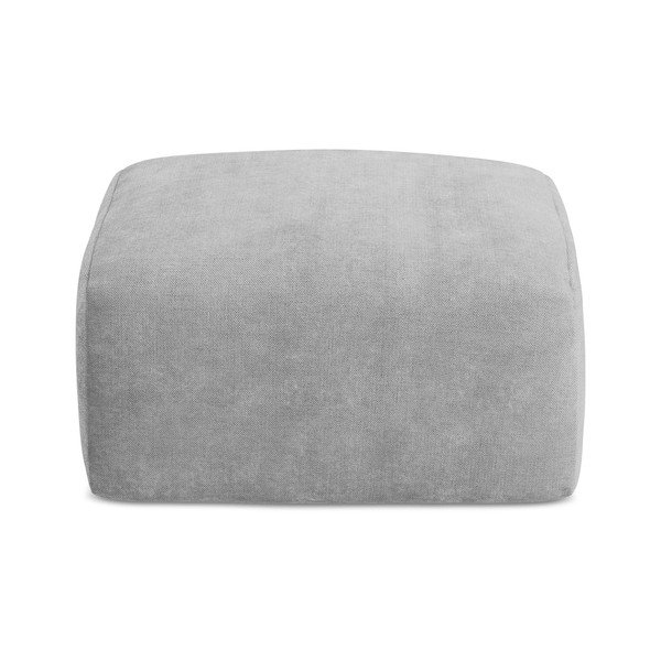 Jasnoszary podnóżek z tkaniny szenilowej Leila – Makamii