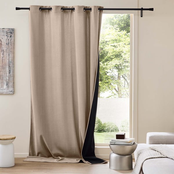 Brązowa zasłona termiczna sztruksowa 140x260 cm Madison – douceur d'intérieur-image-1