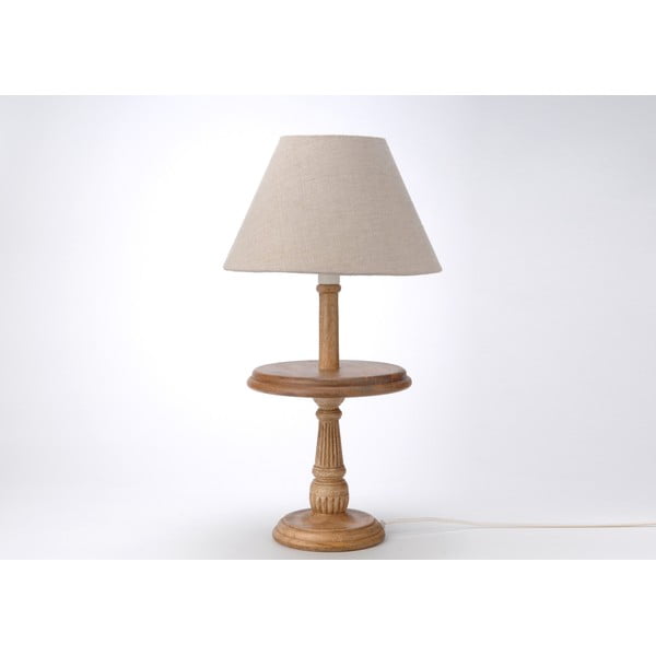 Lampa stołowa z półką Tray Wood
