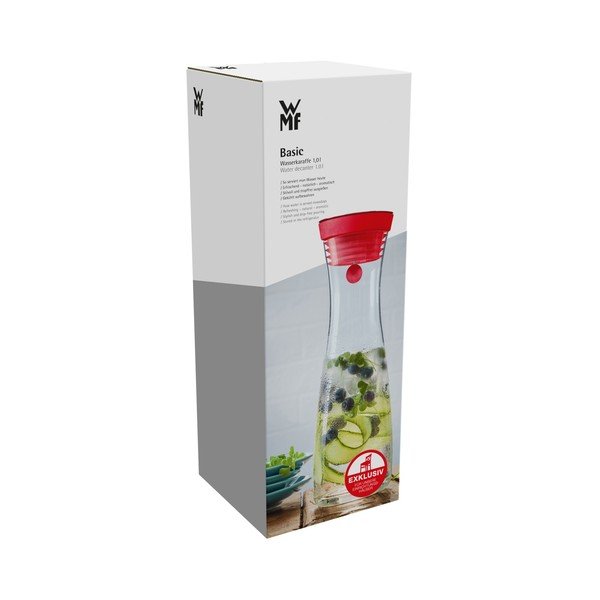 Szklany pojemnik na wodę z czerwoną pokrywką WMF, 1 l-image-3