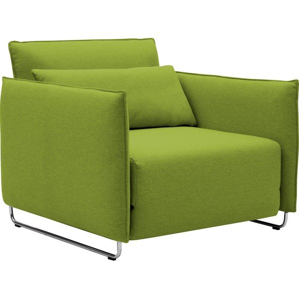 Limonkowy rozkładany fotel Softline Cord-image-2
